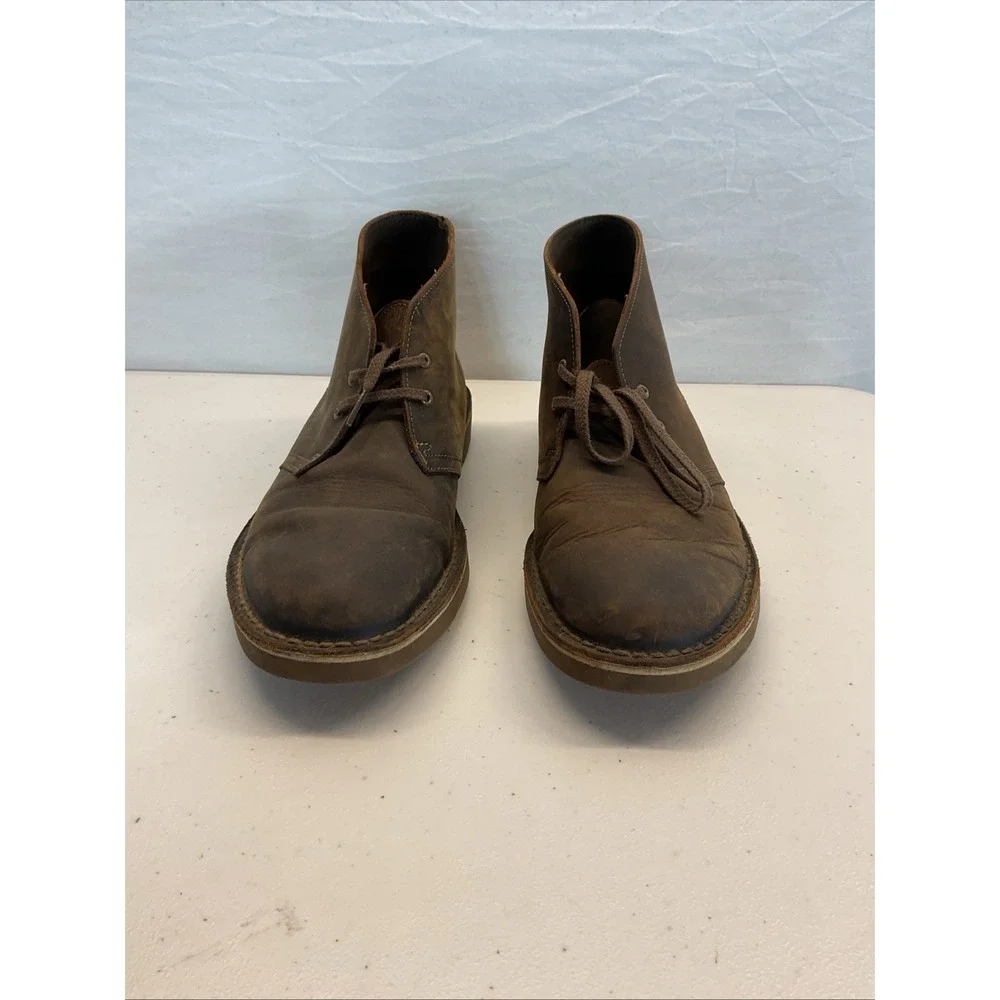 Clarks Bushacre 2 Mens Size‎ 9.5 Brown Classic Leather Ankle Chukka Boots Shoes